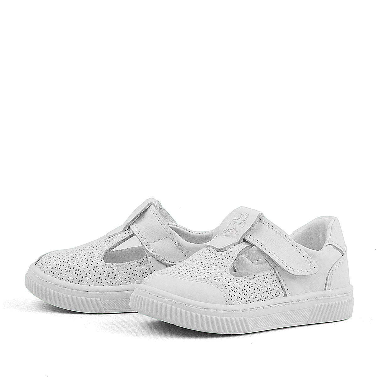 Rakerplus Bheem Hakiki Deri Beyaz Cırtlı Bebek Sneaker Sandalet